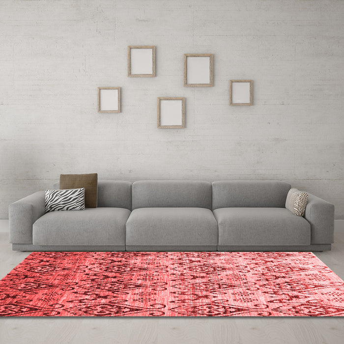 Contemporary Red Washable Rugs