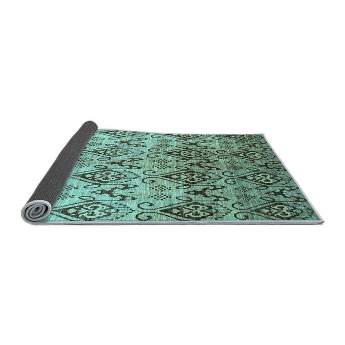 Sideview of Abstract Light Blue Contemporary Rug, con331lblu