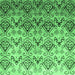 Square Machine Washable Abstract Emerald Green Contemporary Area Rugs, wshcon331emgrn