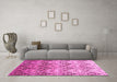 Machine Washable Abstract Pink Contemporary Rug in a Living Room, wshcon331pnk