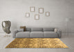 Machine Washable Abstract Brown Contemporary Rug in a Living Room,, wshcon331brn