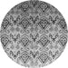 Machine Washable Abstract Gray Contemporary Rug, wshcon331gry