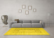 Machine Washable Abstract Yellow Contemporary Rug in a Living Room, wshcon332yw