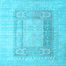 Square Machine Washable Abstract Light Blue Contemporary Rug, wshcon332lblu