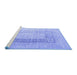 Sideview of Machine Washable Abstract Blue Contemporary Rug, wshcon332blu