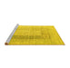 Sideview of Machine Washable Abstract Yellow Contemporary Rug, wshcon332yw