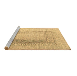 Sideview of Machine Washable Abstract Brown Contemporary Rug, wshcon332brn