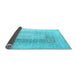 Sideview of Abstract Light Blue Contemporary Rug, con332lblu