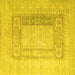 Square Abstract Yellow Contemporary Rug, con332yw