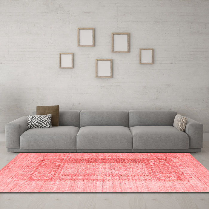 Contemporary Red Washable Rugs