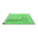 Sideview of Machine Washable Abstract Emerald Green Contemporary Area Rugs, wshcon332emgrn