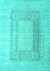 Abstract Turquoise Contemporary Rug, con332turq