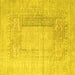 Square Machine Washable Abstract Yellow Contemporary Rug, wshcon333yw