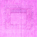 Square Machine Washable Abstract Pink Contemporary Rug, wshcon333pnk