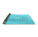 Sideview of Abstract Light Blue Contemporary Rug, con333lblu