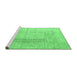 Sideview of Machine Washable Abstract Emerald Green Contemporary Area Rugs, wshcon333emgrn