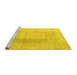 Sideview of Machine Washable Abstract Yellow Contemporary Rug, wshcon333yw