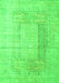 Serging Thickness of Machine Washable Abstract Green Contemporary Area Rugs, wshcon333grn