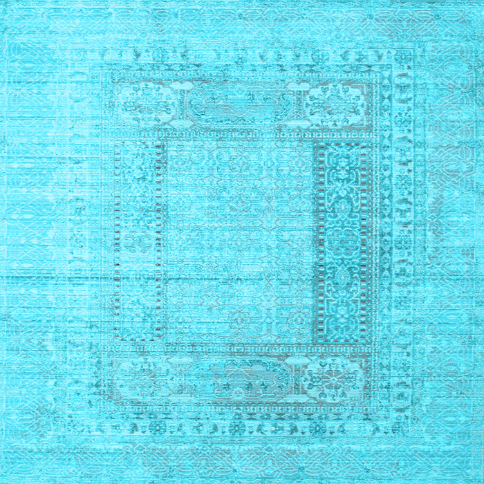 Square Abstract Light Blue Contemporary Rug, con333lblu