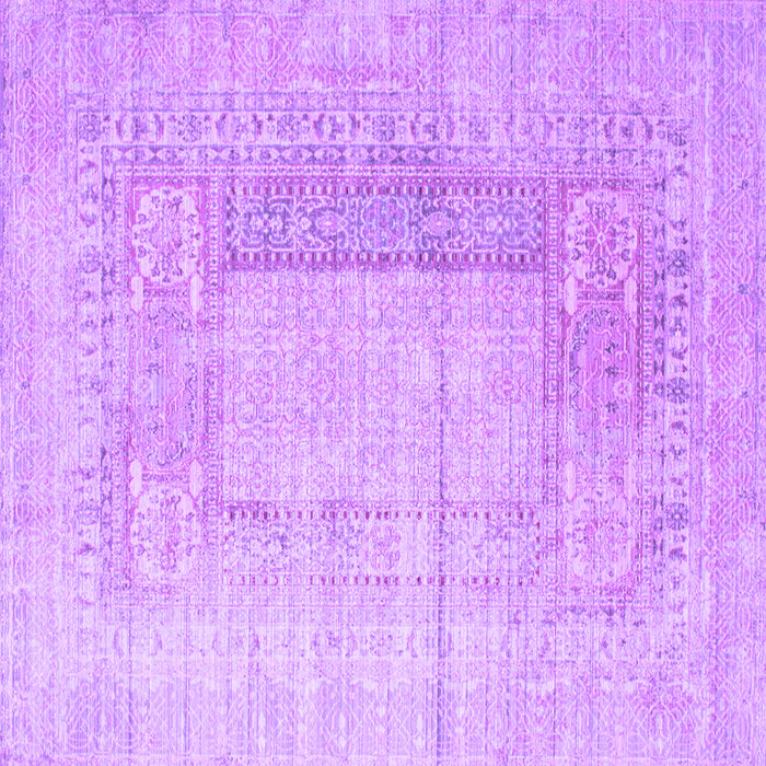 Square Machine Washable Abstract Purple Contemporary Area Rugs, wshcon333pur