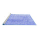 Sideview of Machine Washable Abstract Blue Contemporary Rug, wshcon333blu