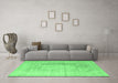 Machine Washable Abstract Emerald Green Contemporary Area Rugs in a Living Room,, wshcon333emgrn