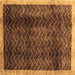 Square Machine Washable Abstract Brown Contemporary Rug, wshcon334brn