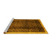 Sideview of Machine Washable Abstract Yellow Contemporary Rug, wshcon334yw