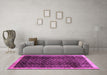 Machine Washable Abstract Purple Contemporary Area Rugs in a Living Room, wshcon334pur