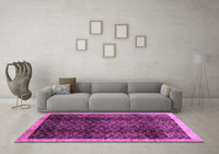 Machine Washable Abstract Purple Contemporary Rug, wshcon334pur