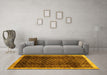 Machine Washable Abstract Yellow Contemporary Rug in a Living Room, wshcon334yw