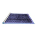 Sideview of Machine Washable Abstract Blue Contemporary Rug, wshcon334blu