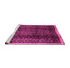 Sideview of Machine Washable Abstract Pink Contemporary Rug, wshcon334pnk