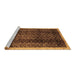 Sideview of Machine Washable Abstract Brown Contemporary Rug, wshcon334brn