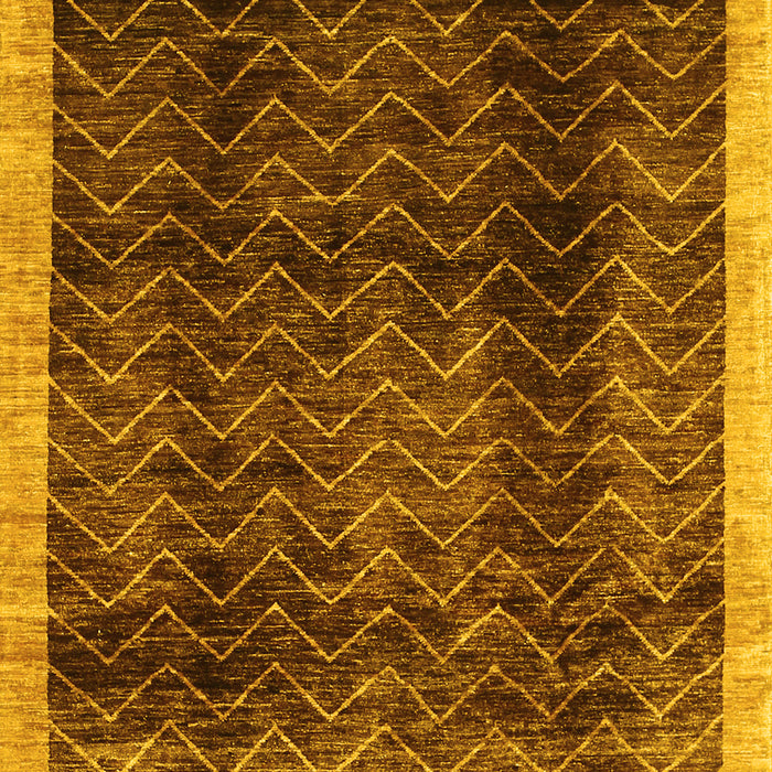Machine Washable Abstract Yellow Contemporary Rug, wshcon334yw