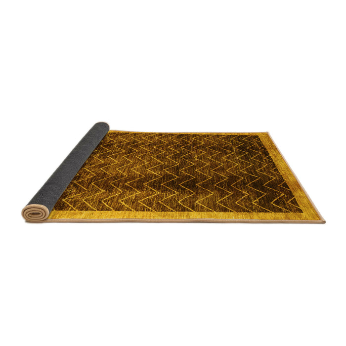 Sideview of Abstract Yellow Contemporary Rug, con334yw