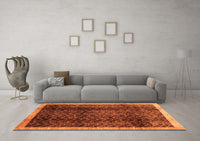 Machine Washable Abstract Orange Contemporary Rug, wshcon334org