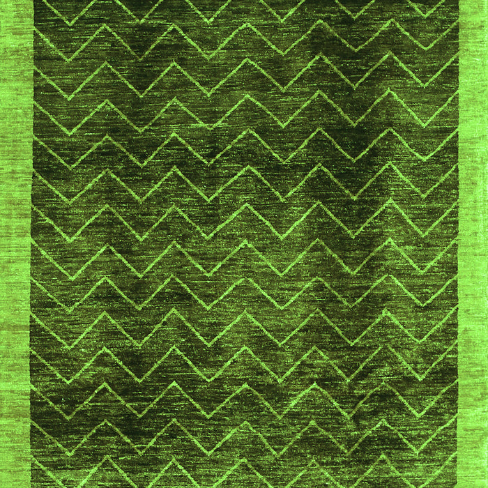 Serging Thickness of Machine Washable Abstract Green Contemporary Area Rugs, wshcon334grn