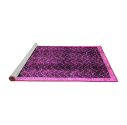 Sideview of Machine Washable Abstract Purple Contemporary Area Rugs, wshcon334pur