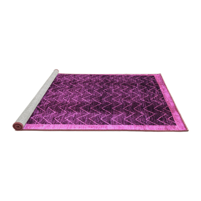 Sideview of Machine Washable Abstract Purple Contemporary Area Rugs, wshcon334pur