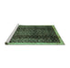 Sideview of Machine Washable Abstract Turquoise Contemporary Area Rugs, wshcon334turq