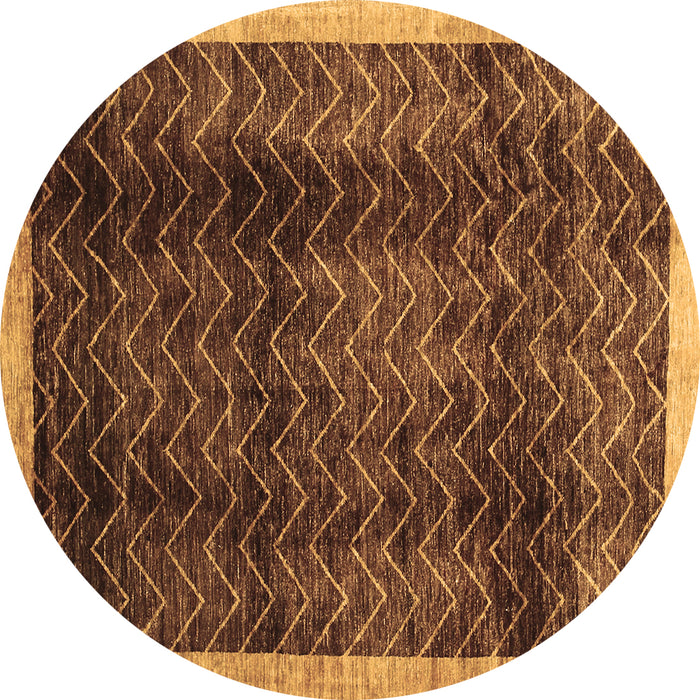Round Machine Washable Abstract Brown Contemporary Rug, wshcon334brn