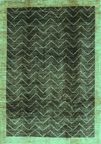 Abstract Turquoise Contemporary Rug, con334turq