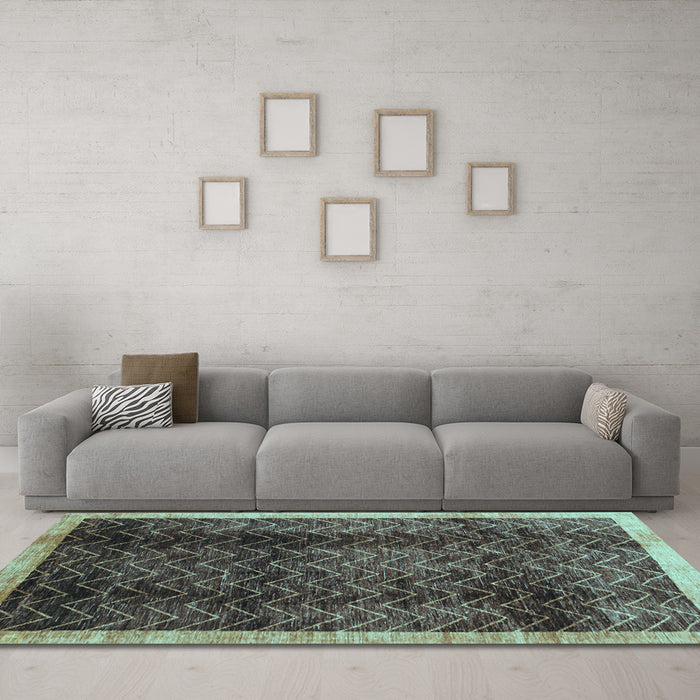 Machine Washable Abstract Light Blue Contemporary Rug in a Living Room, wshcon334lblu