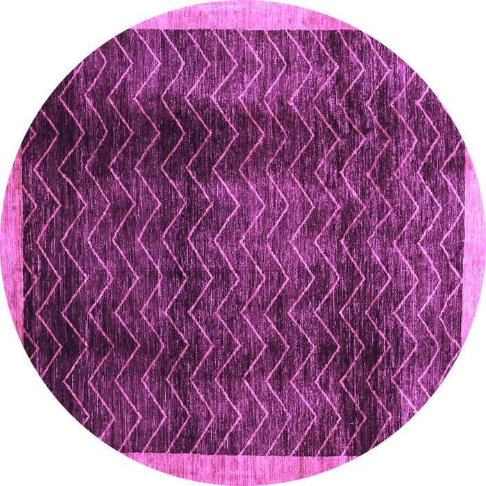 Round Machine Washable Abstract Purple Contemporary Area Rugs, wshcon334pur