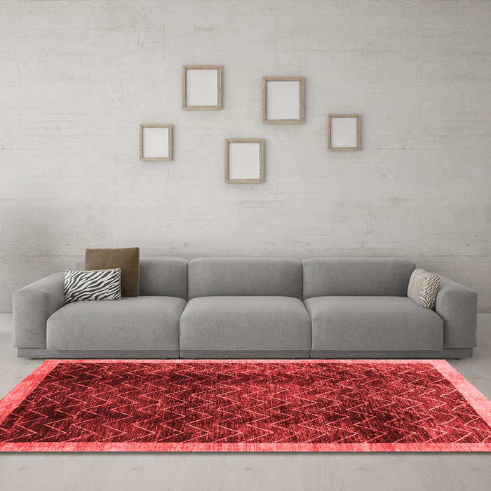 Contemporary Red Washable Rugs