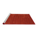 Serging Thickness of Machine Washable Contemporary Red Rug, wshcon335