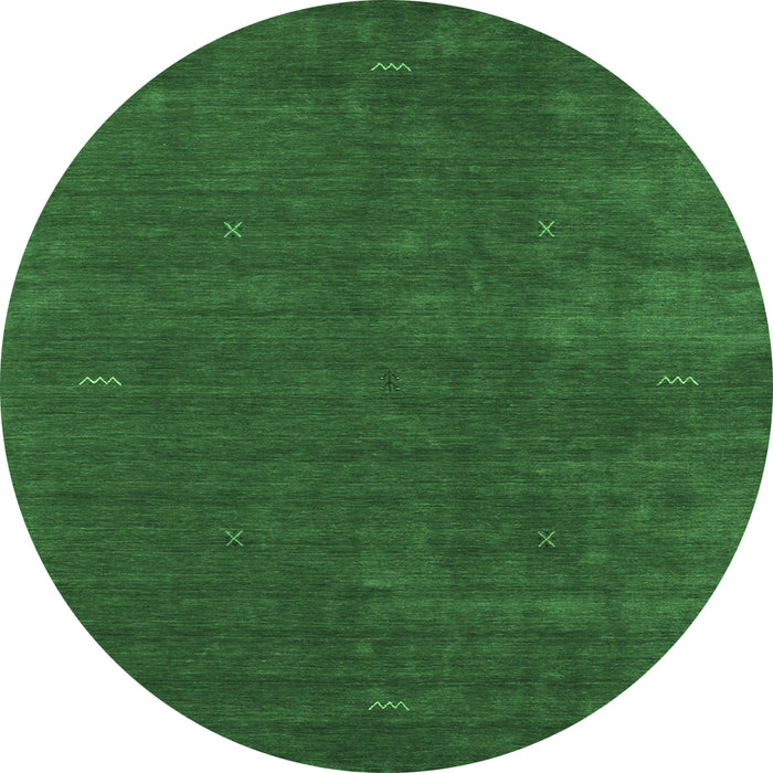 Round Abstract Emerald Green Contemporary Rug, con335emgrn