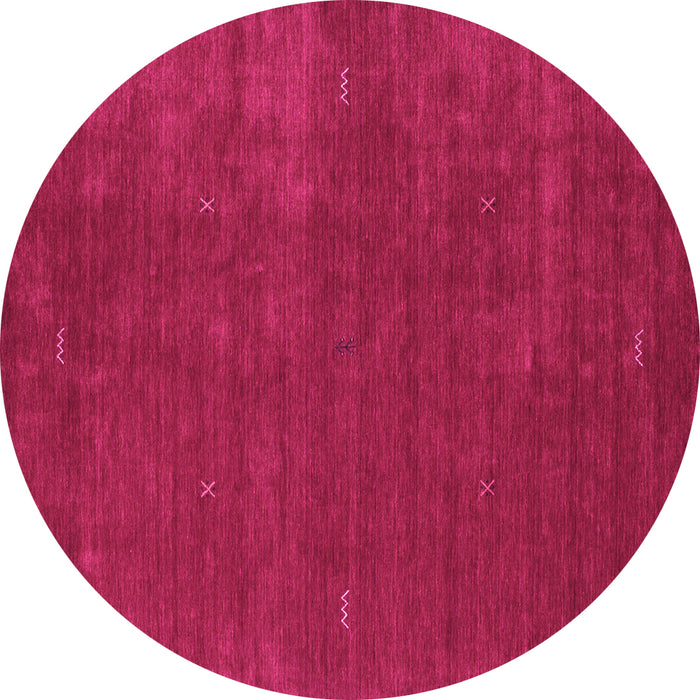 Round Machine Washable Abstract Pink Contemporary Rug, wshcon335pnk