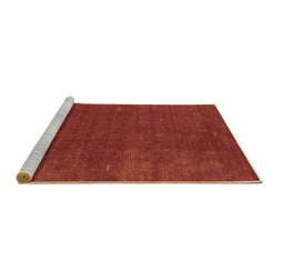 Sideview of Machine Washable Abstract Brown Contemporary Rug, wshcon335brn